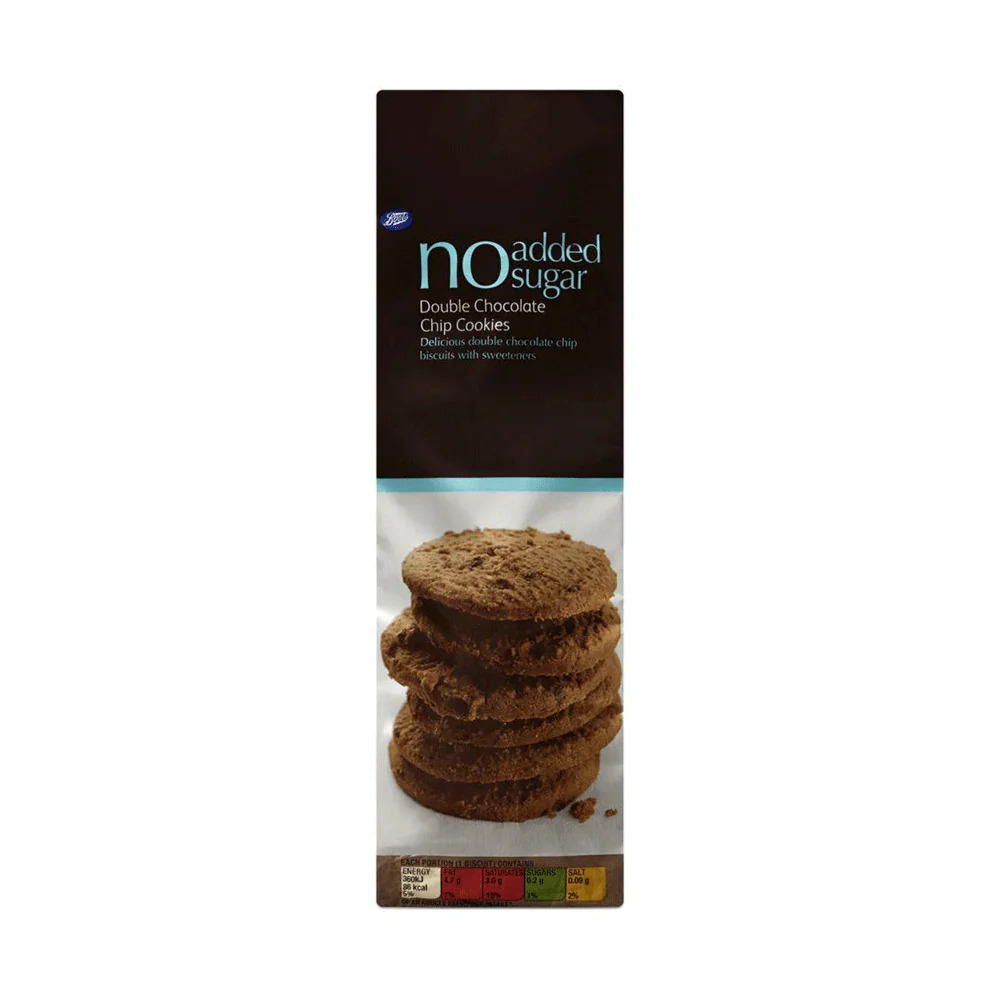Boots No Added Sugar Double Chocolate Chip Cookies 150g