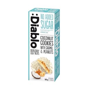 Diablo No Added Sugar Coconut Cookies With Caramel & Peanuts 100g