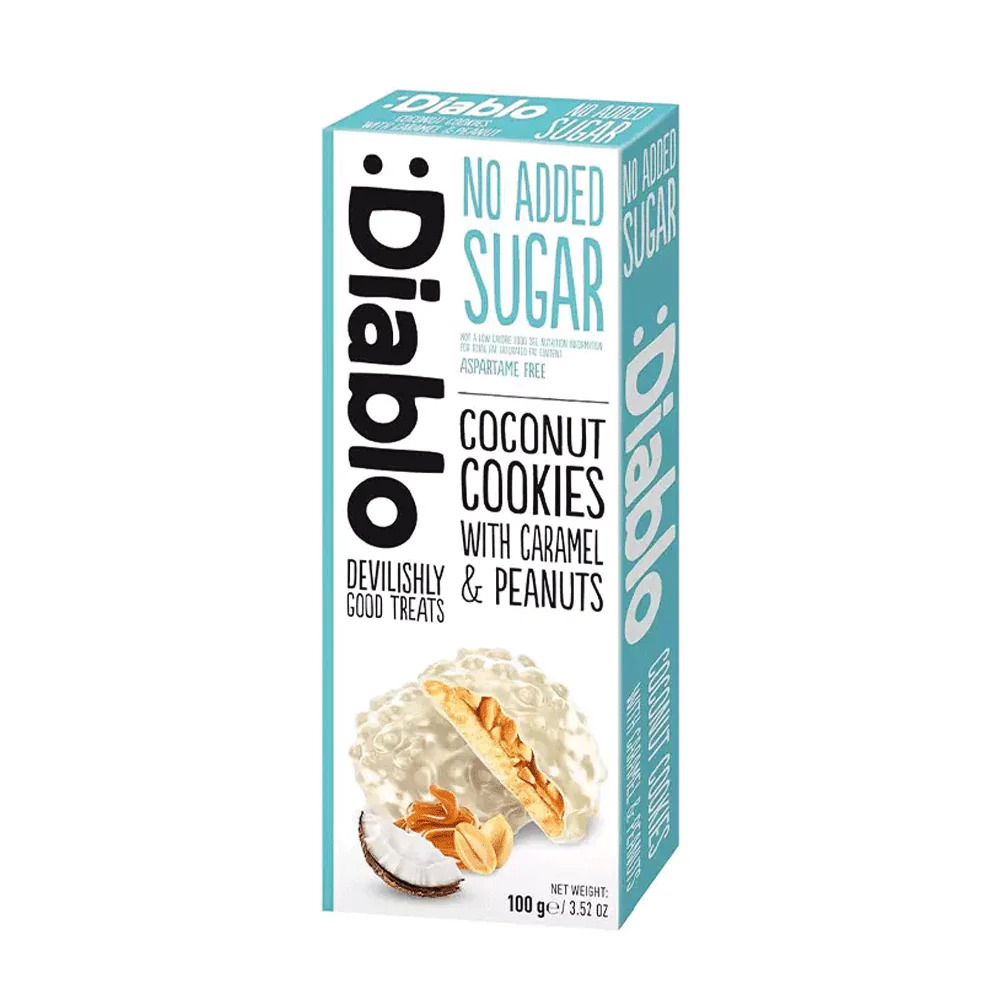 Diablo No Added Sugar Coconut Cookies With Caramel & Peanuts 100g