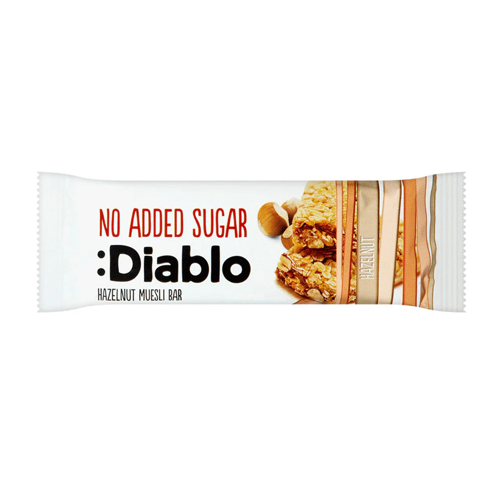 Diablo No Added Sugar Hazelnut Muesli Bar 30g