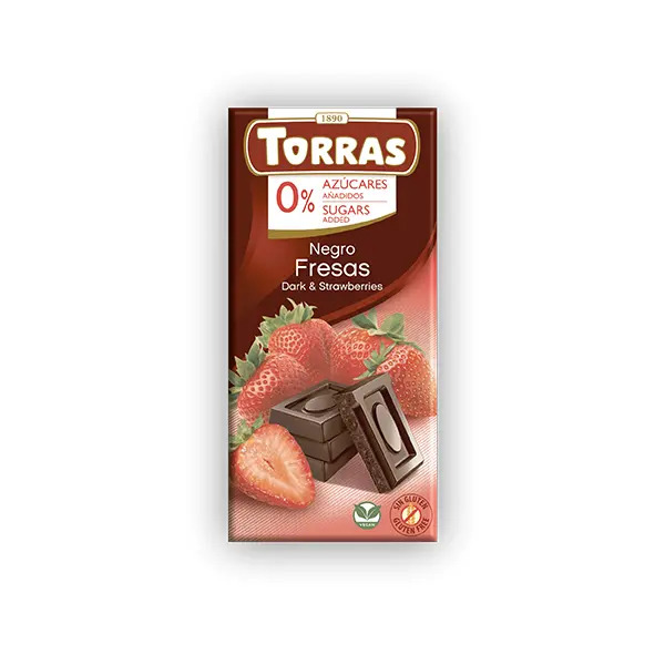 Torras dark chocolate with Strawberries 75g.