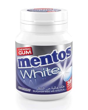 Mentos Peppermint White Chewing Gum Sugar Free