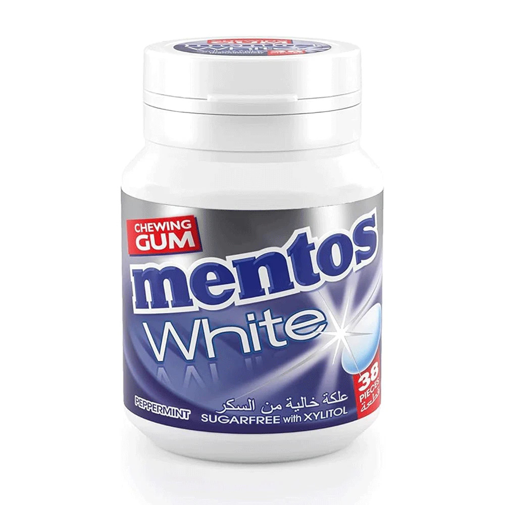 Mentos Peppermint White Chewing Gum Sugar Free