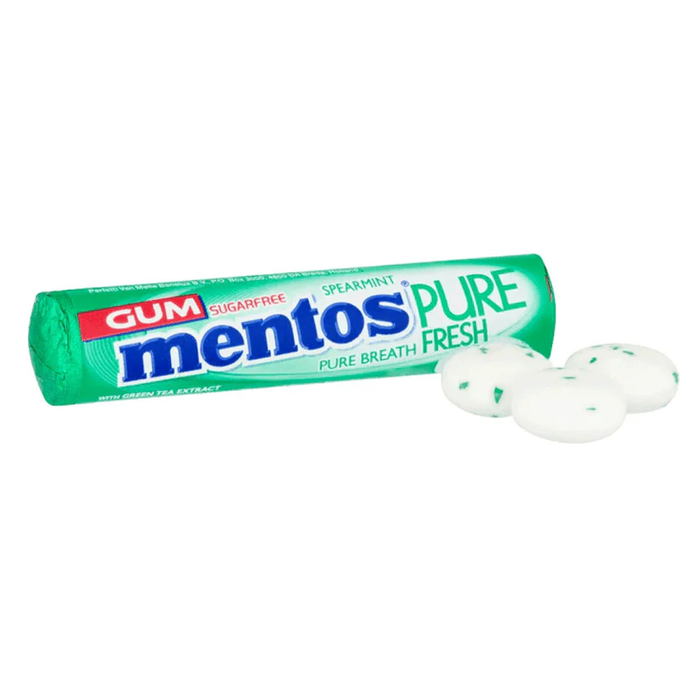 Mentos Spearmint Chewing Gum Sugar Free 9Pcs
