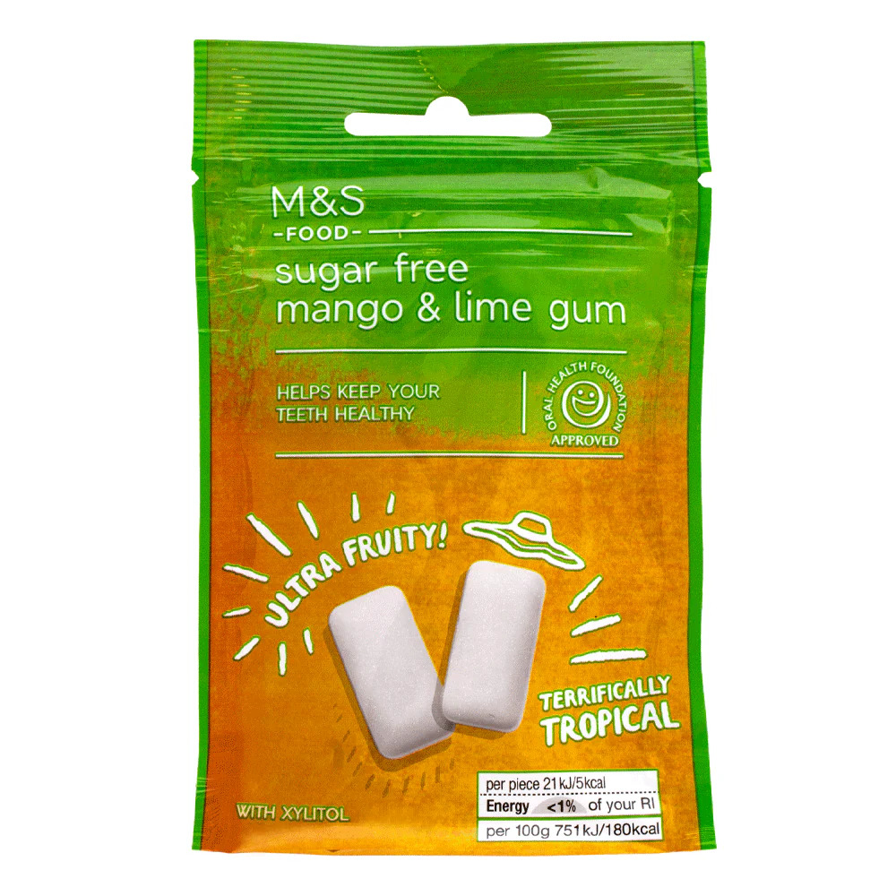 M&s Sugar Free Mango & Lime Gum 30g