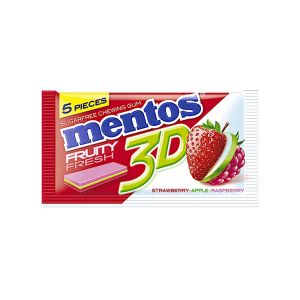 Mentos 3d Fruity Fresh - Stawberry Apple Raspberry Sugar Free Chewing Gum 8.5g