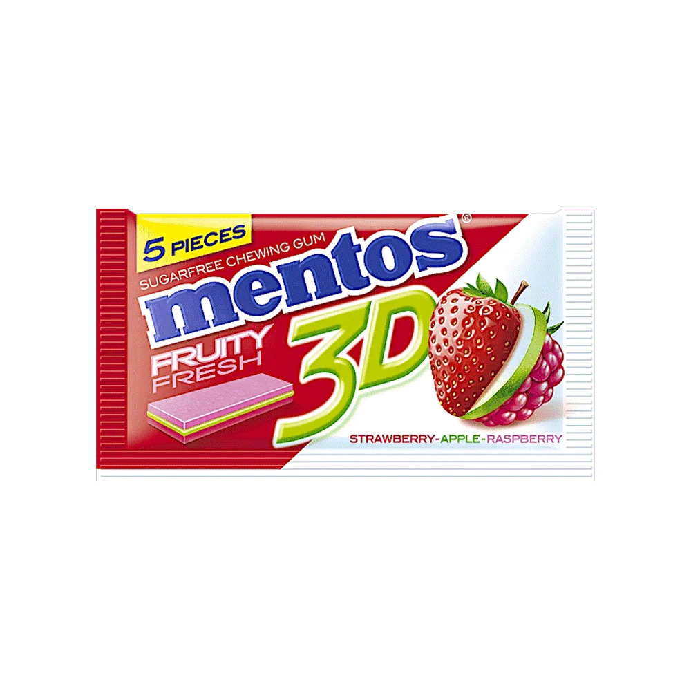 Mentos 3d Fruity Fresh – Stawberry Apple Raspberry Sugar Free Chewing Gum 8.5g